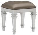 Avondale Vanity Stool in Silver 1646-14 - Furniture Now (CA)