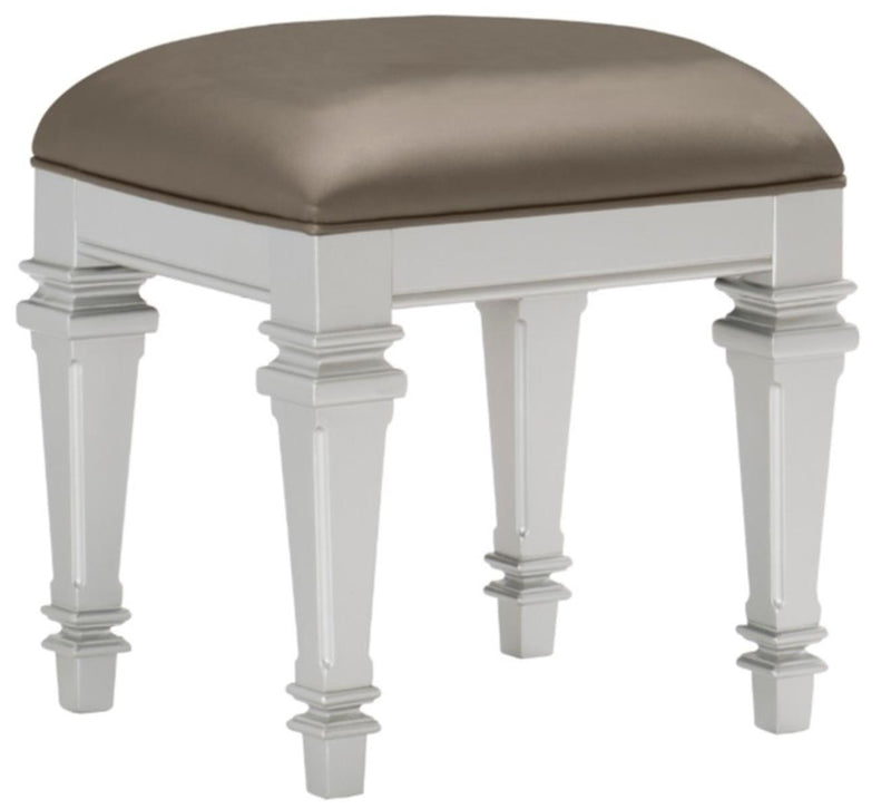 Avondale Vanity Stool in Silver 1646-14 - Furniture Now (CA)