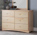Bartly 6 Drawer Dresser in Natural B2043-5 - Furniture Now (CA)