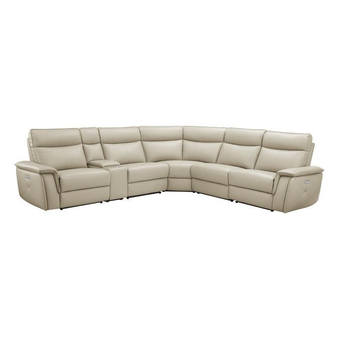 8259RFTP6SCPWH - (6)6-Piece Modular Power Reclining Sectional with Power Headrests - Furniture Now (CA)