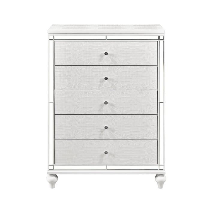 Alonza 5 Drawer Chest in White 1845-9 - Furniture Now (CA)