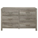 Mandan 6 Drawer Dresser in Weathered Gray 1910GY-5