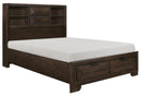 Chesky King Bookcase Bed with Footboard Storage in Warm Espresso 1753K-1EK - Furniture Now (CA)