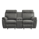 9301GRY-2 - Double Glider Reclining Love Seat with Center Console - Furniture Now (CA)