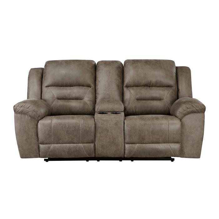 8538BR-2 - Double Reclining Love Seat with Center Console - Furniture Now (CA)