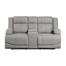 9207GRY-2PW - Power Double Reclining Love Seat with Center Console - Furniture Now (CA)