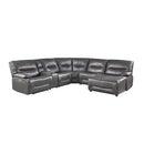 9579GRY6LRRCPW - (6)6-Piece Power Reclining Sectional with Right Chaise - Furniture Now (CA)