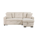 9649BESC - (3)3-Piece Reversible Sectional with Pull-out Bed and Hidden Storage - Furniture Now (CA)