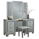 Allura Vanity Stool in Silver 1916-14 - Furniture Now (CA)