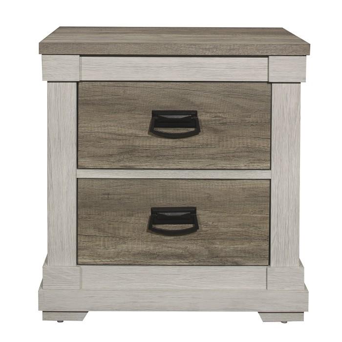 Arcadia Nightstand in White & Weathered Gray 1677-4 - Furniture Now (CA)