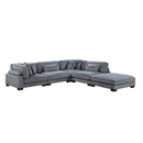 8555GY5OT - (5)5-Piece Modular Sectional with Ottoman - Furniture Now (CA)
