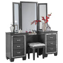 Allura Vanity Stool in Gray 1916GY-14 - Furniture Now (CA)