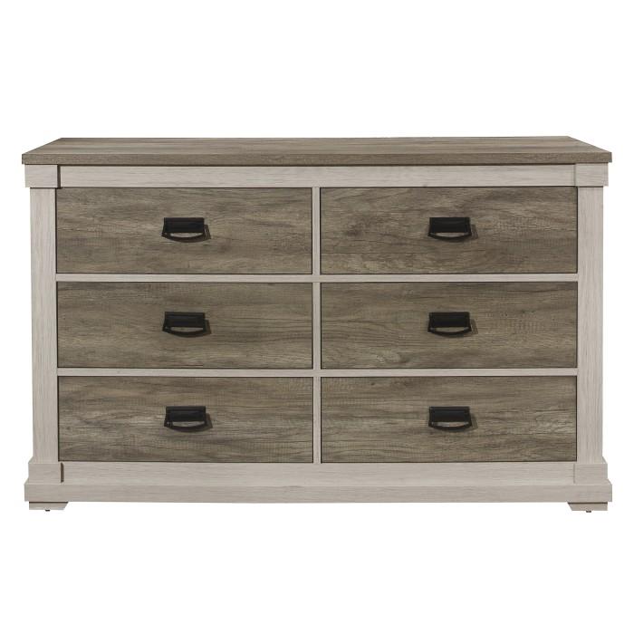 Arcadia Dresser in White & Weathered Gray 1677-5 - Furniture Now (CA)