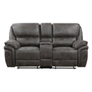 8517GRY-2 - Double Reclining Love Seat with Center Console - Furniture Now (CA)