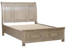 Bethel Queen Sleigh Platform Bed with Footboard Storage in Gray 2259GY-1 - Furniture Now (CA)