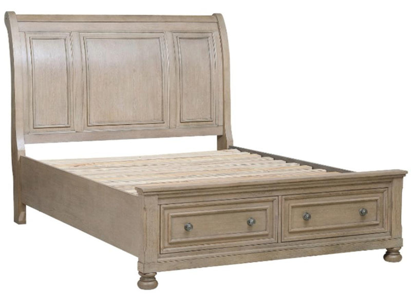 Bethel Queen Sleigh Platform Bed with Footboard Storage in Gray 2259GY-1 - Furniture Now (CA)
