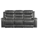 Putnam Double Reclining Sofa with Drop-Down in Gray 9405GY-3