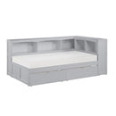 B2063BC-1BCT - (4) Twin Bookcase Corner Bed with Storage Boxes - Furniture Now (CA)