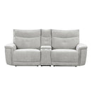 9509MGY-2CNPWH - (3)Power Double Reclining Love Seat with Center Console, Power Headrests and USB Ports - Furniture Now (CA)