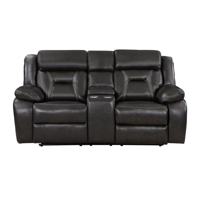 8229NDG-2 - Double Reclining Love Seat with Center Console - Furniture Now (CA)