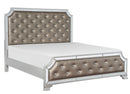 Avondale Queen Upholstered Panel Bed in Silver 1646-1 - Furniture Now (CA)
