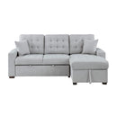 9916GY2LLRC - (2)2-Piece Sectional with Pull-out Bed and Right Chaise with Hidden Storage - Furniture Now (CA)