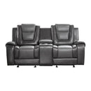 9470GY-2 - Double Glider Reclining Love Seat with Center Console - Furniture Now (CA)