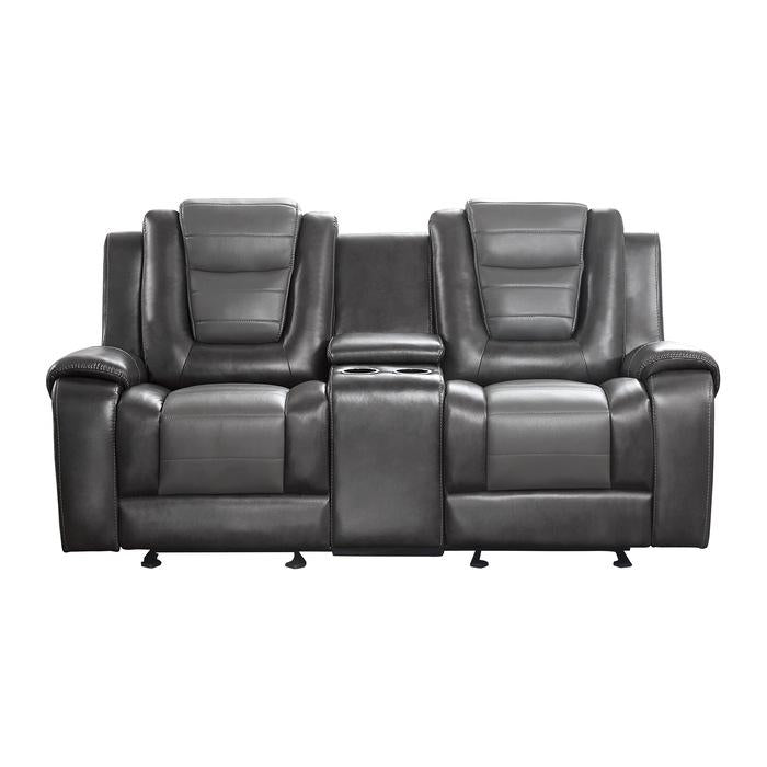 9470GY-2 - Double Glider Reclining Love Seat with Center Console - Furniture Now (CA)