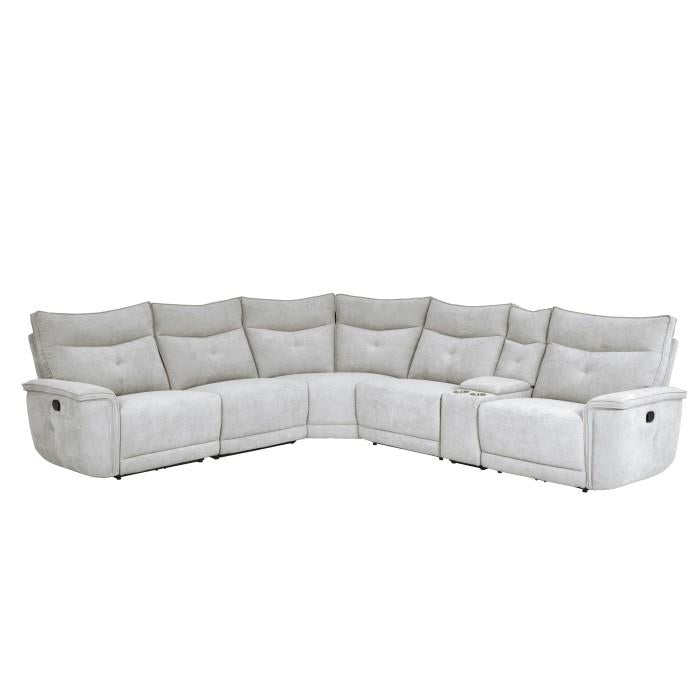 9509MGY6LRRR - (6)6-Piece Modular Reclining Sectional - Furniture Now (CA)