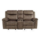 Aram Double Glider Reclining Loveseat in Dark Brown 8206NF-2
