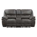 8517GRY-2PW - Power Double Reclining Love Seat with Center Console - Furniture Now (CA)