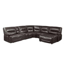 9579BRW6LRRCPW - (6)6-Piece Power Reclining Sectional with Right Chaise - Furniture Now (CA)