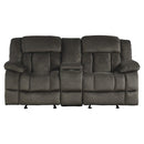Laurelton Double Glider Reclining Loveseat w/ Center Console in Chocolate 9636-2