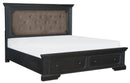 Bolingbrook Queen Upholstered Storage Platform Bed in Coffee 1647-1 - Furniture Now (CA)