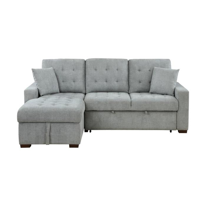 9816GY2LCRL - (2)2-Piece Sectional with Left Chaise, Pull-out Bed and Hidden Storage - Furniture Now (CA)