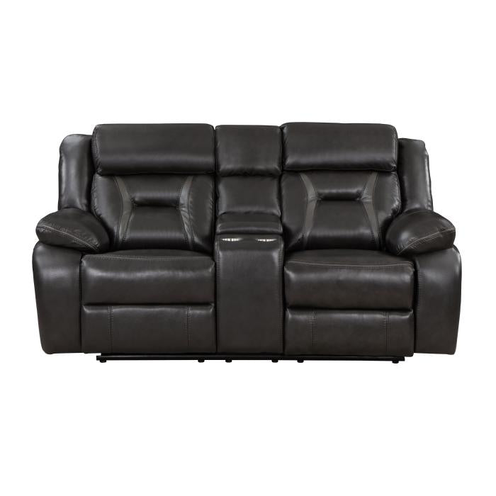 8229NDG-2PW - Power Double Reclining Love Seat with Center Console - Furniture Now (CA)