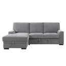 Morelia 2pc Sectional with Pull Out Bed and Left Chaise in Dark Gray 9468DG2LC2R