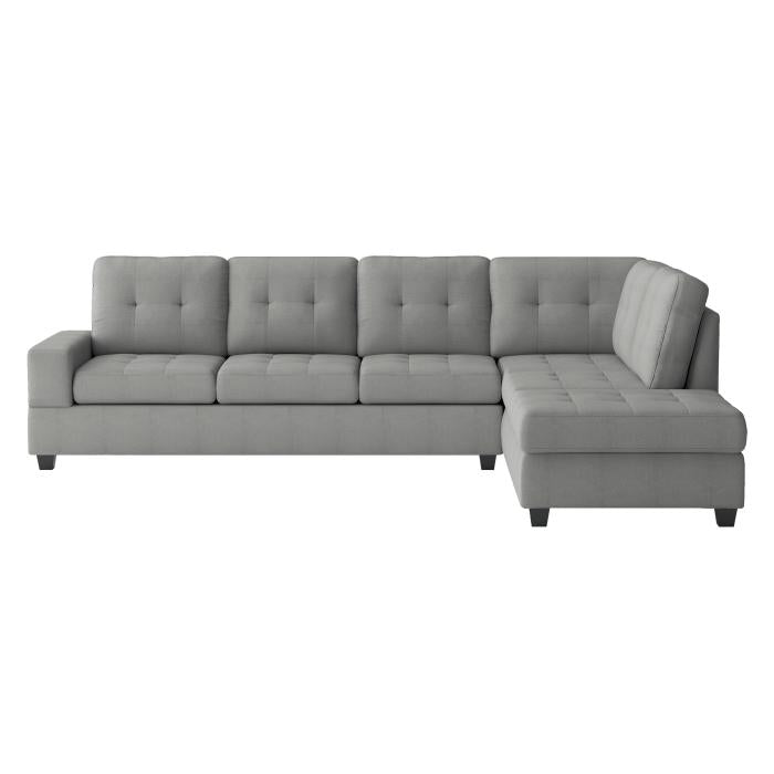 9507GRYSC - (2)2-Piece Reversible Sectional with Drop-Down Cup Holders - Furniture Now (CA)