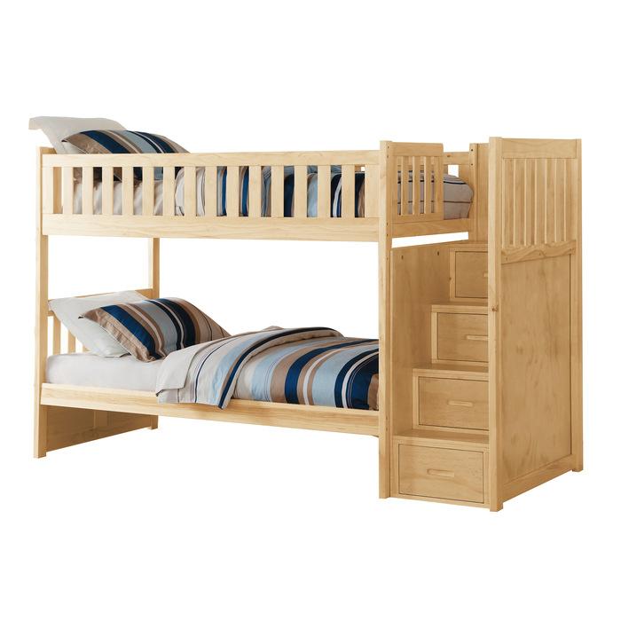Bartly Bunk Bed w/ Reversible Storage in Natural B2043SB-1 - Furniture Now (CA)
