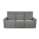 Edition Power Double Lay Flat Reclining Sofa in Dove Grey 9804DV-3PWH