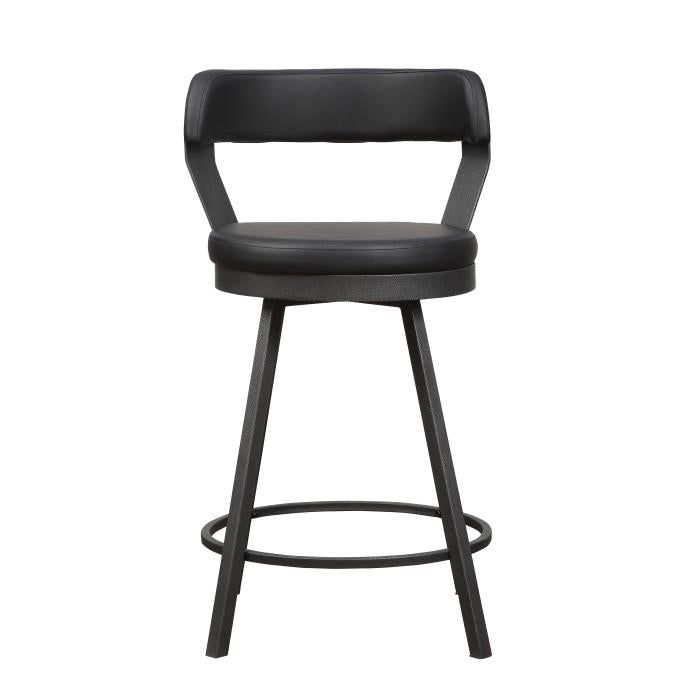 5566-24BK - Swivel Counter Height Chair, Black - Furniture Now (CA)