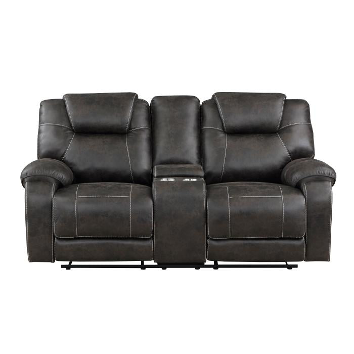 8560PM-2 - Double Reclining Love Seat with Center Console - Furniture Now (CA)