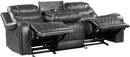 Putnam Power Double Reclining Sofa with Drop-Down in Gray 9405GY-3PW