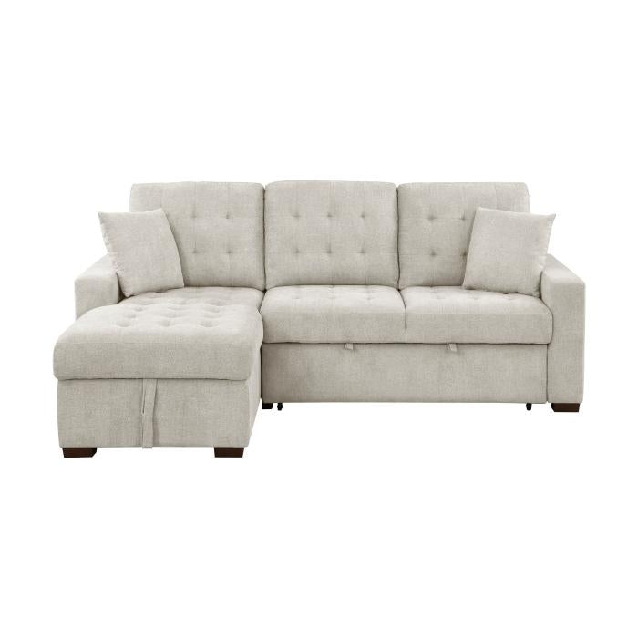 9816SN2LCRL - (2)2-Piece Sectional with Left Chaise, Pull-out Bed and Hidden Storage - Furniture Now (CA)