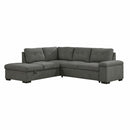 9390DG2LC2R - (2)2-Piece Sectional with Pull-out Bed and Left Chaise with Storage Ottoman - Furniture Now (CA)