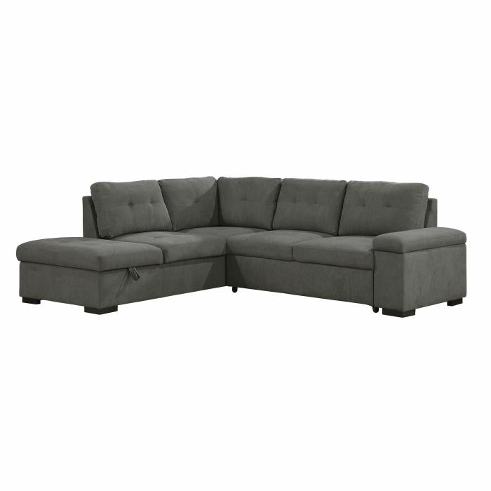 9390DG2LC2R - (2)2-Piece Sectional with Pull-out Bed and Left Chaise with Storage Ottoman - Furniture Now (CA)