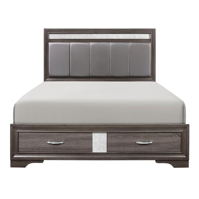 Luster (3) California King Platform Bed with Footboard Storage