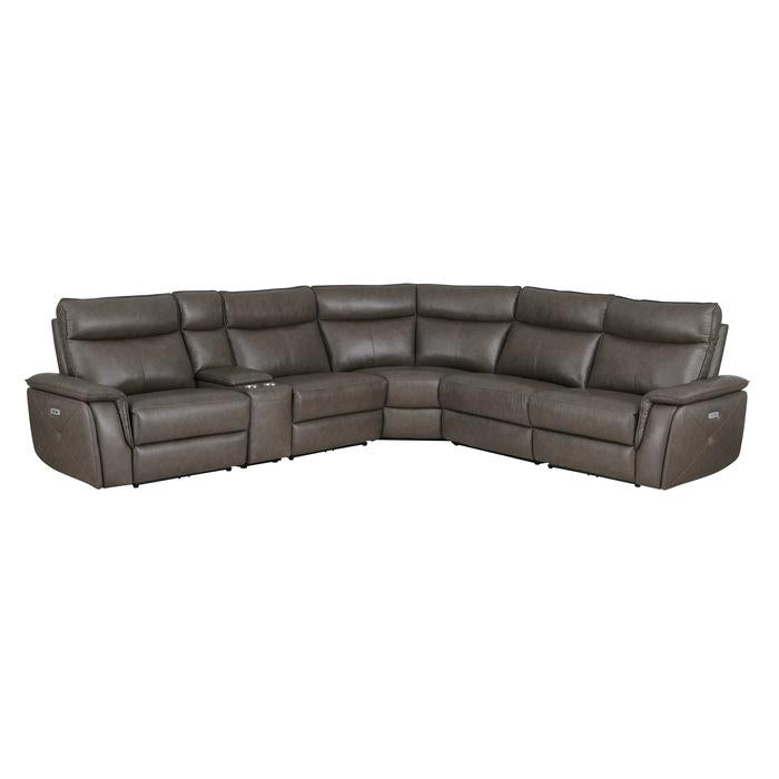 8259RFDB6SCPWH - (6)6-Piece Modular Power Reclining Sectional with Power Headrests - Furniture Now (CA)