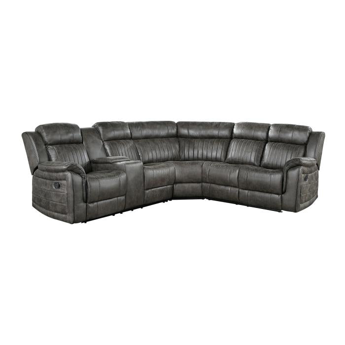 9479BRGSC - (3)3-Piece Reclining Sectional with Left Console - Furniture Now (CA)