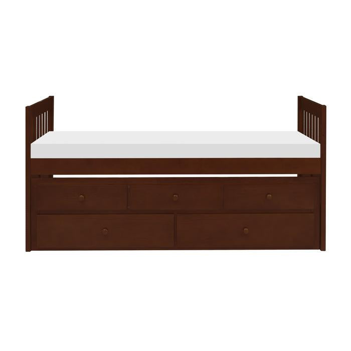 Rowe Twin/Twin Trundle Bed w/ Two Storage Drawers in Dark Cherry B2013PRDC-1